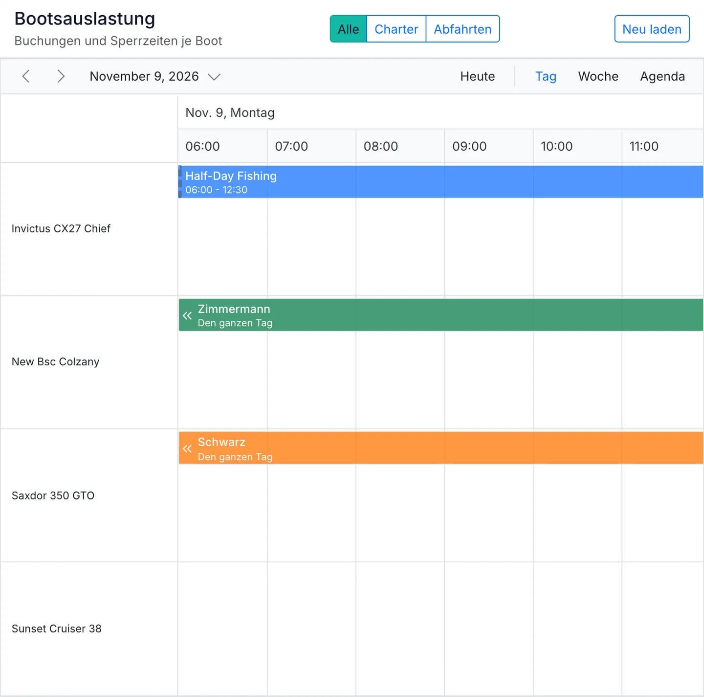 Bootsbelegung planen